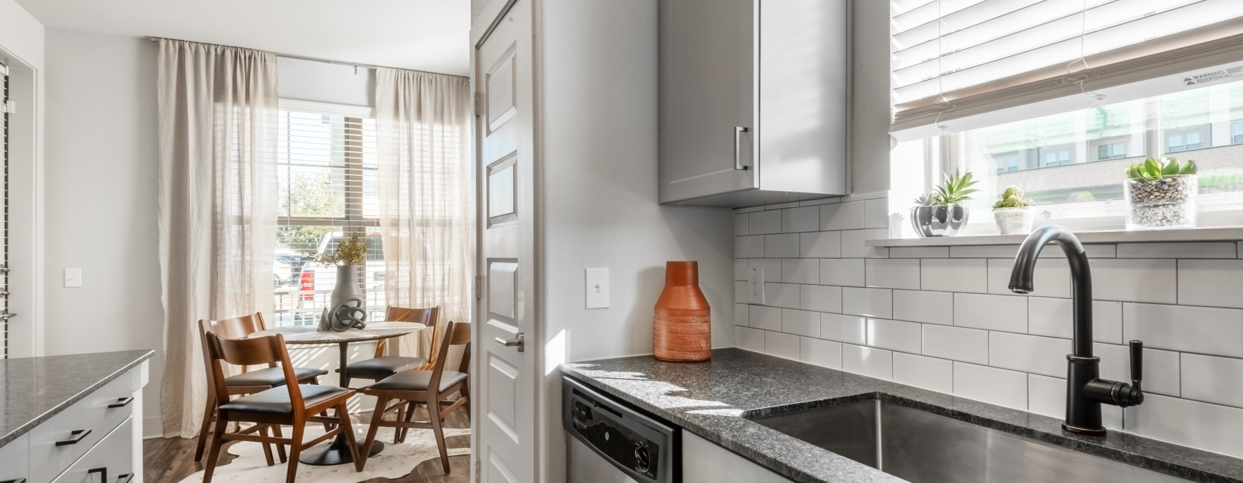 well lit kitchen with modern finishes